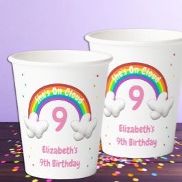 Op Wolk 9! Rainbow Birthday Papieren Bekers