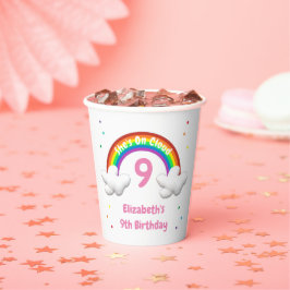 Op Wolk 9! Rainbow Birthday Papieren Bekers
