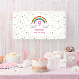 Op Wolk 9! Rainbow Birthday Spandoek