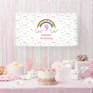 Op Wolk 9! Rainbow Birthday Spandoek