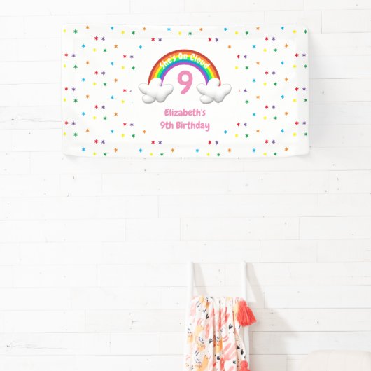 Op Wolk 9! Rainbow Birthday Spandoek (Insitu)