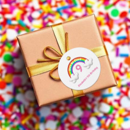 Op wolk 9! Regenboog verjaardag Bedankjes Labels