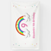 Op wolk 9! Regenboog verjaardag Spandoek (Verticaal)