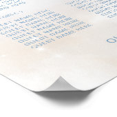 Op wolk 9 Stofblauwe zitplaatskaart poster (Hoek)