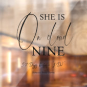 Op wolk negen 9 kalligrafie Bruidsdouche Raamsticker (Vel 2)