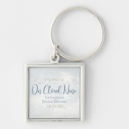 Op wolk negen dromerige moderne elegante bruidsdou sleutelhanger