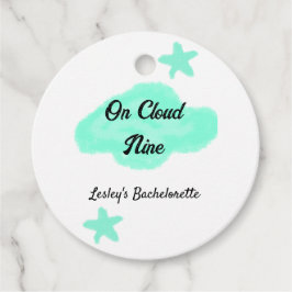 Op wolk negen pastelgroene wolken ster vrijgezelle bedankjes labels