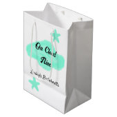 Op wolk negen pastelgroene wolken ster vrijgezelle medium cadeauzakje (Voorkant Gekanteld)