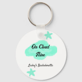 Op wolk negen pastelgroene wolken ster vrijgezelle sleutelhanger