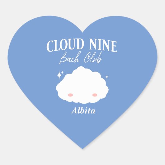 op wolk negen vrijgezellenfeest hart sticker (Voorkant)
