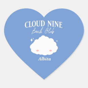 op wolk negen vrijgezellenfeestje hart sticker