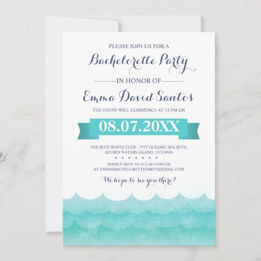 Op Zee Bachelorette Party Kaart (Voorkant)