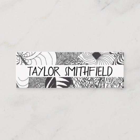 Op Zentangle® geïnspireerde lokale Mini Visitekaartje (Voorkant)