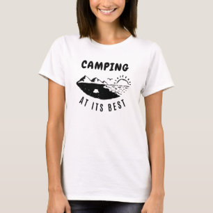 Op zijn best kamperen t-shirt