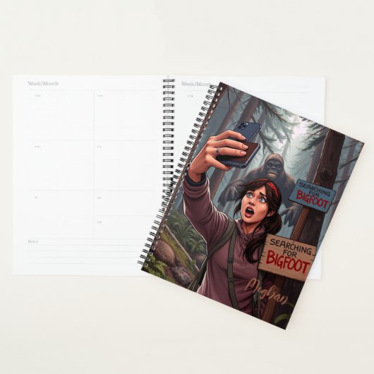 Op zoek naar Bigfoot Sasquatch Selfie Planner (Display)