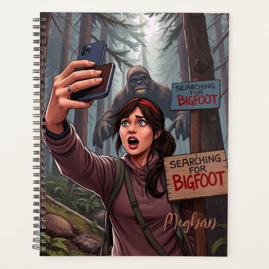 Op zoek naar Bigfoot Sasquatch Selfie Planner (Voorkant)