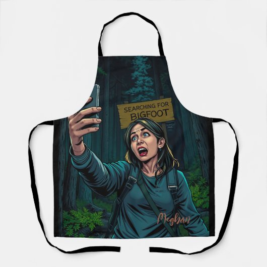Op zoek naar Bigfoot Sasquatch Selfie Schort (Voorkant)