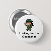 Op zoek naar de Geocache! Swag Pin Ronde Button 5,7 Cm (Voorkant /achterkant)