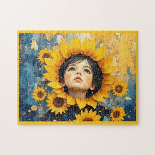 Op zoek naar de Zonneschijn/ Zonnebloem kind Legpuzzel (Horizontaal)