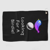 Op zoek naar een birdie, personaliseren, vogel & b golfhanddoek (Horizontaal)