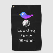 Op zoek naar een birdie, personaliseren, vogel & b golfhanddoek (Voorkant)
