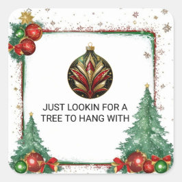 Op zoek naar een boom om mee te hangen vierkante sticker