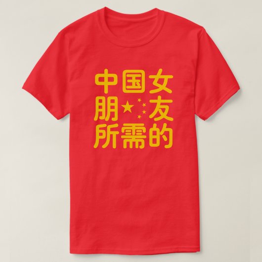 Op zoek naar een Chinees Vriendin ~ Hanzi Language T-shirt (Design voorkant)