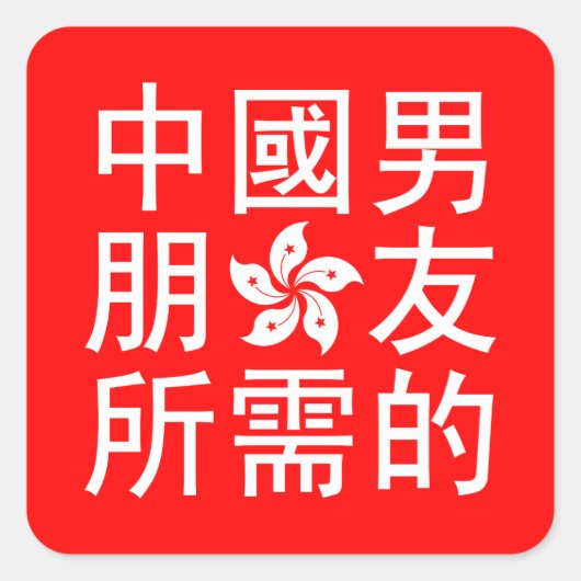 Op zoek naar een Chinese vriend (HK Edition) Vierkante Sticker (Voorkant)