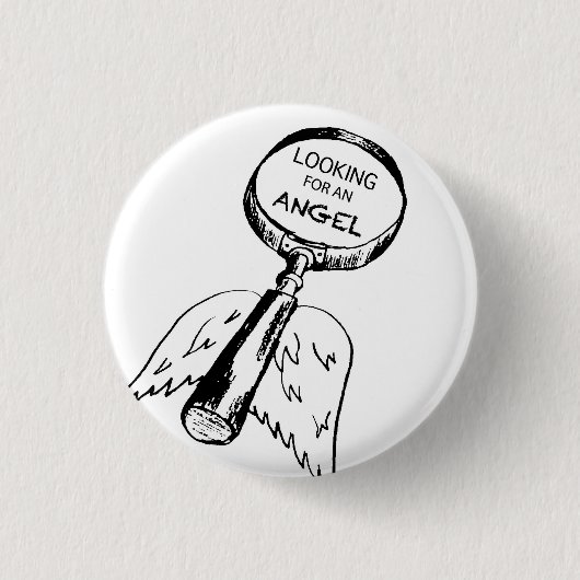 Op zoek naar een engel ronde button 3,2 cm (Voorkant)