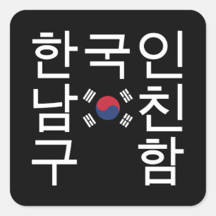 Op zoek naar een Koreaanse vriend 한 국 인 친 구 함 남 Vierkante Sticker