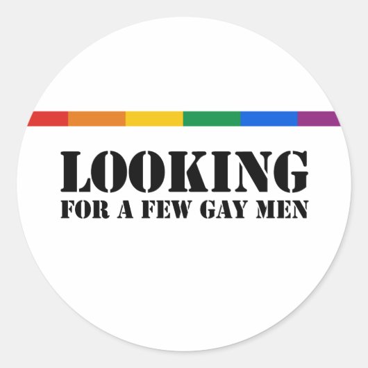 Op zoek naar een paar gay mannen ronde sticker (Voorkant)