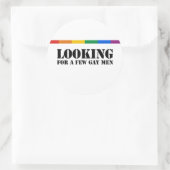 Op zoek naar een paar gay mannen ronde sticker (Tas)