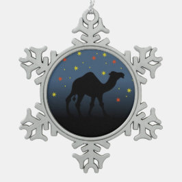 Op zoek naar een ster tin sneeuwvlok ornament