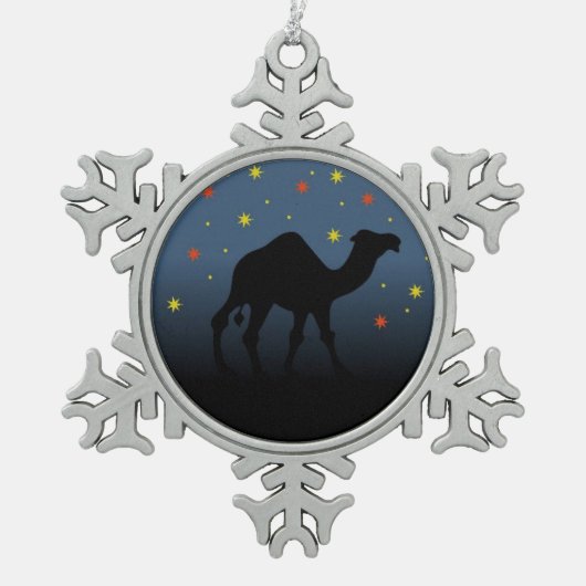 Op zoek naar een ster tin sneeuwvlok ornament (Voorkant)