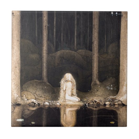 Op zoek naar haar Heart  Fantasy Fairy Tale Tegeltje (Voorkant)