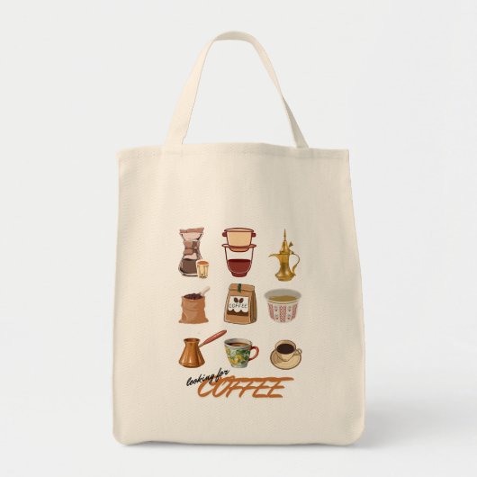 Op zoek naar koffie tote bag (Voorkant)