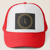 Op zoek naar L Initiaal letter gedrukt Monogram Ro Trucker Pet (Voorkant)