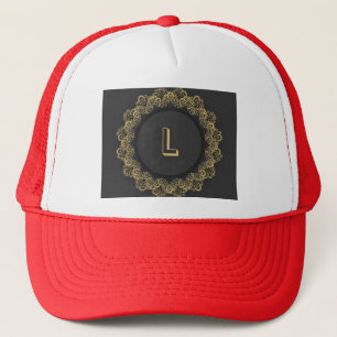 Op zoek naar L Initiaal letter gedrukt Monogram Ro Trucker Pet