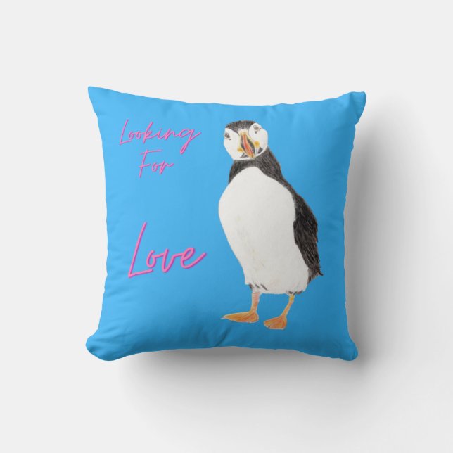 Op zoek naar liefde Puffin x2 Kussen (Voorkant)