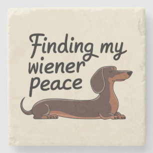Op zoek naar mijn Wiener Peace - Teckel Lover Stenen Onderzetter