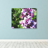 Op zoek naar Nector en Pollen Honey Bee en Lila Canvas Afdruk (Insitu (Houten vloer))