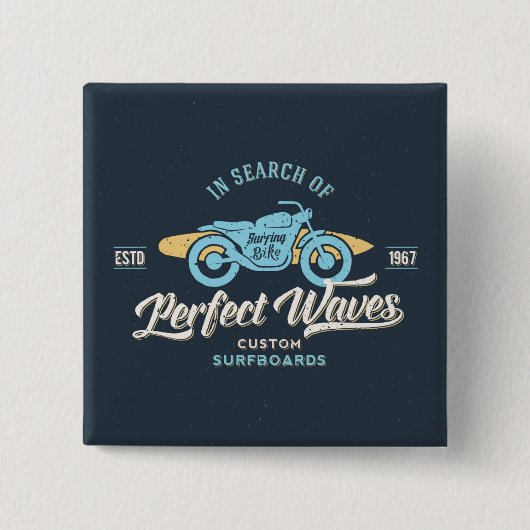 Op zoek naar perfecte golven Poster Vierkante Button 5,1 Cm (Voorkant)