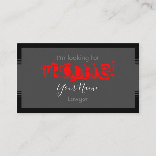 Op zoek naar probleemadvocaten visitekaartje (Voorkant)