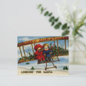 Op zoek naar Santa Merry Christmas Briefkaart (Staand voorkant)