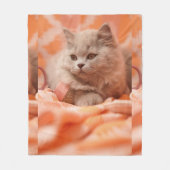 Op zoek naar Schattigee kat met mooie ogen Custom Fleece Deken (Voorkant)