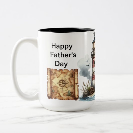 Op zoek naar Treasure, Happy Vaderdag Tweekleurige Koffiemok (Links)