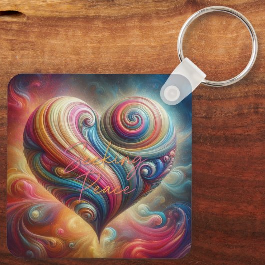 Op zoek naar vrede sleutelhanger (Achterkant)