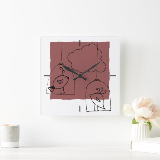 Op zoek naar vrijheid vierkante klok (Huis)