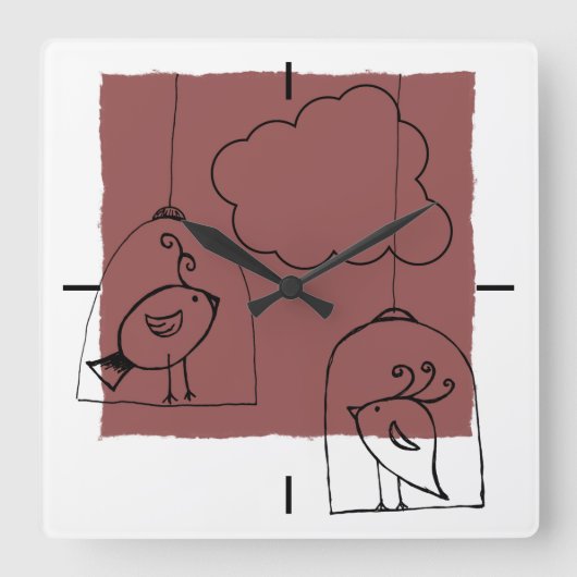 Op zoek naar vrijheid vierkante klok (Voorkant)