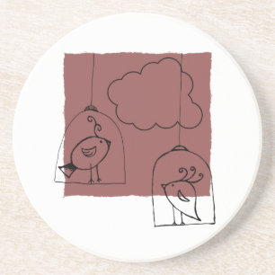 Op zoek naar vrijheid zandsteen onderzetter